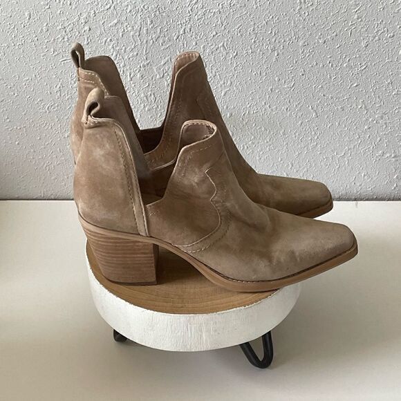 Pre-Owed Steve Madden Womens Tan Leather Bootie Size 9.5 - Picture 3 of 9